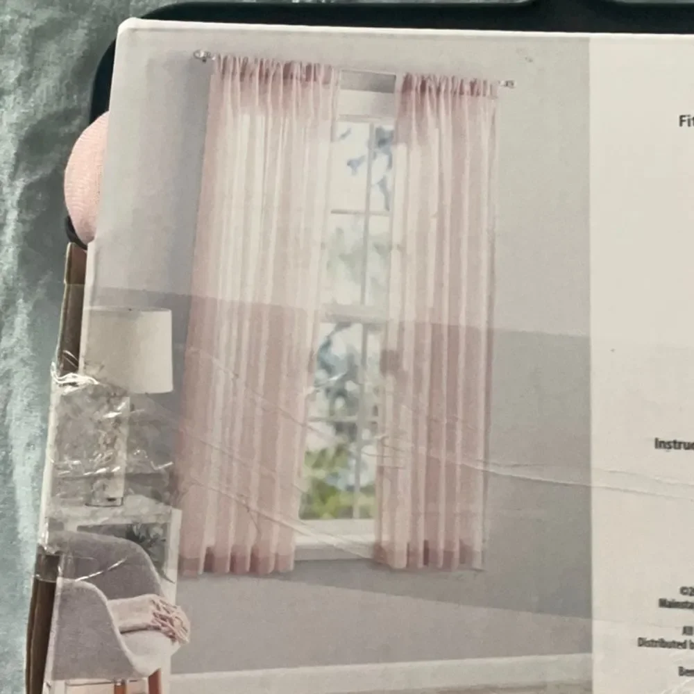 Mainstays Sheer Rod-Pocket Curtain Panel in Light Pink